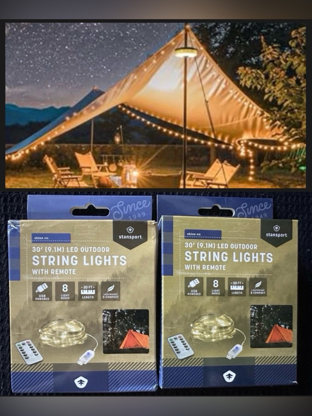 Stansport 30' LED Outdoor String Lights - Warm White Set of 2